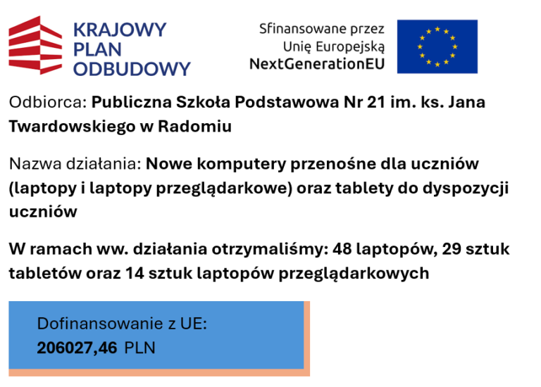 Nowe komputery przenośne dla uczniów